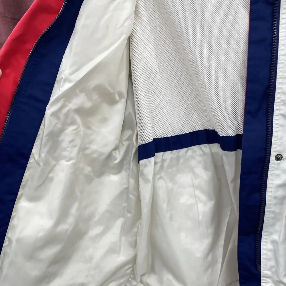 Vintage Pacific Trail, Women’s trail jacket with hood size Cream, Blue Size S
